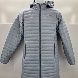 Eddie Bauer Down EB650 Quilted Hooded Full Zip Puffer Parka Jacket Womens XS